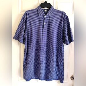 Holderness & Bourne Polo Men LARGE Egan Shirt Striped Purple Tailored Fit‎ Pima